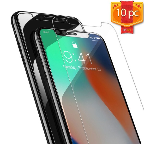 Wholesale 10pc Transparent Tempered Glass Screen Protector for iPhone 11 Pro (5.8in) / XS / X (Clear)